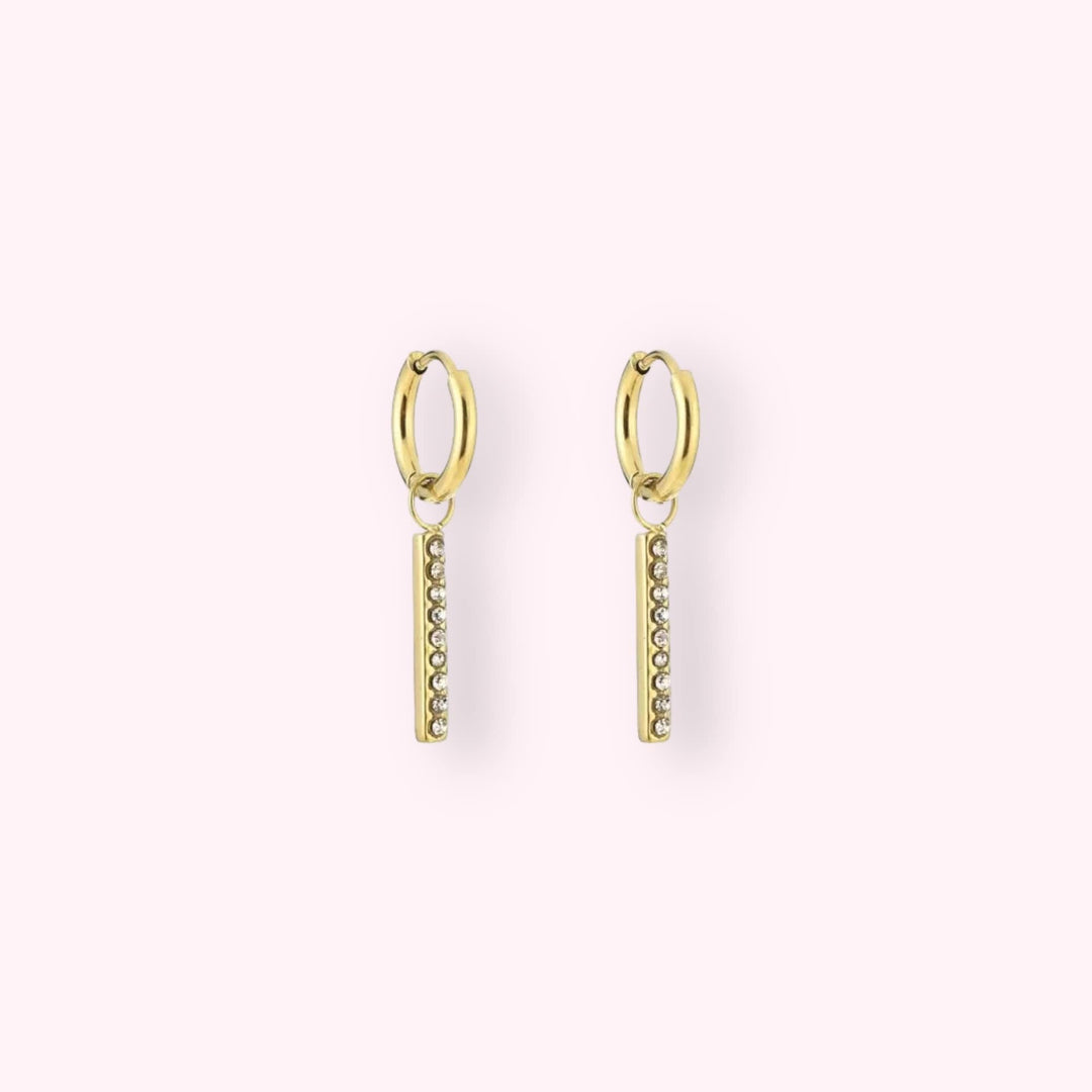 Diamond Bar Oorbellen Goud
