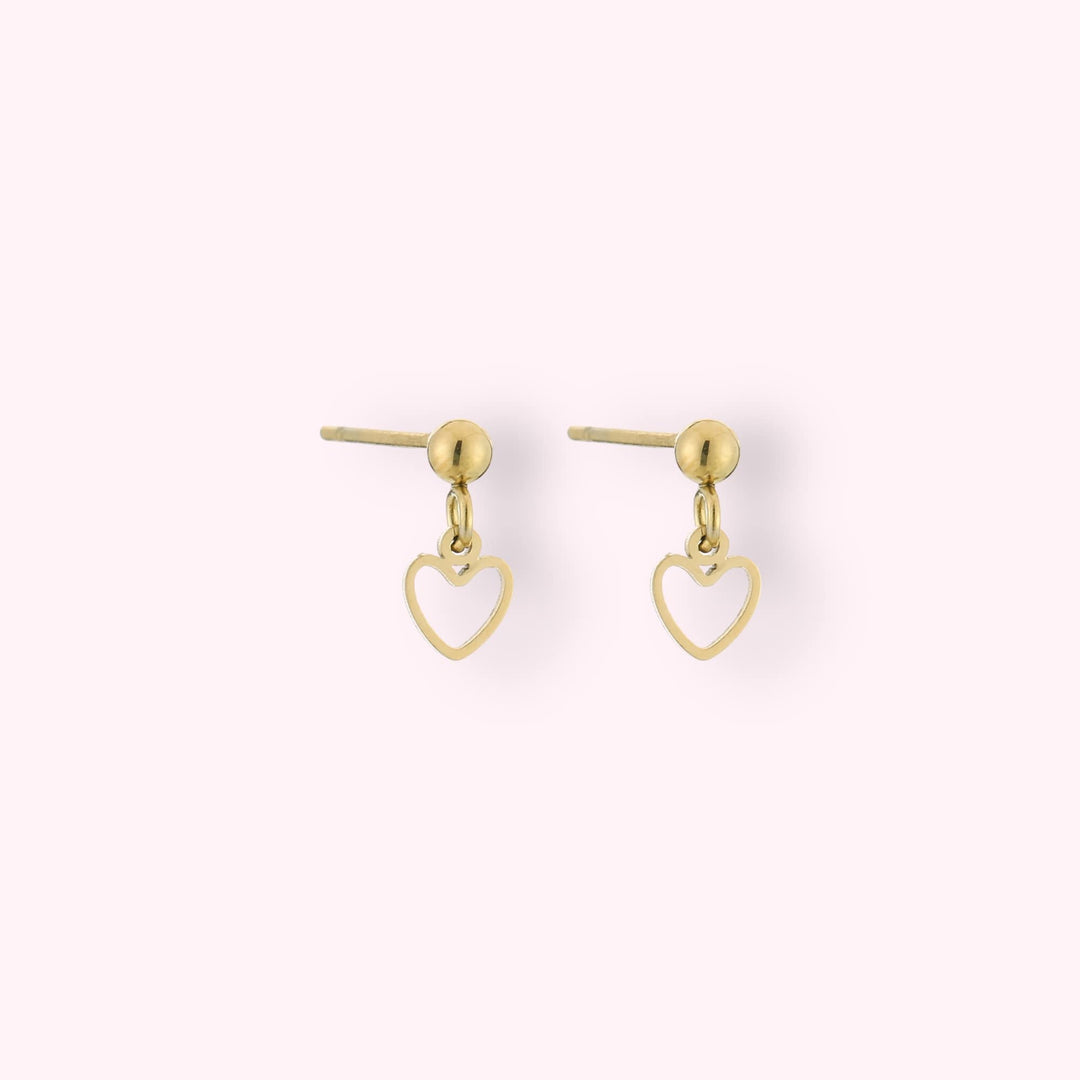 Heart Stud Oorbellen Goud