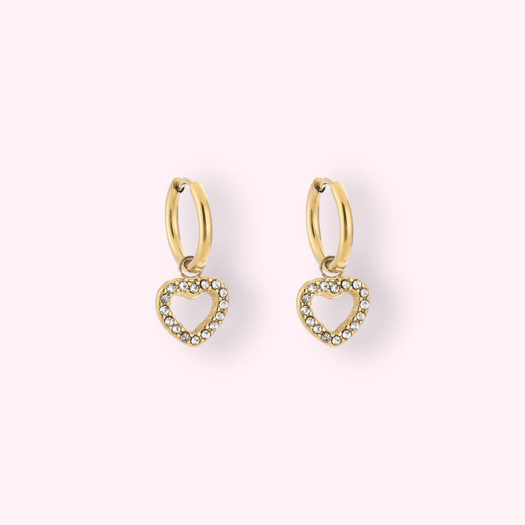 Sparkling Heart Oorbellen Goud