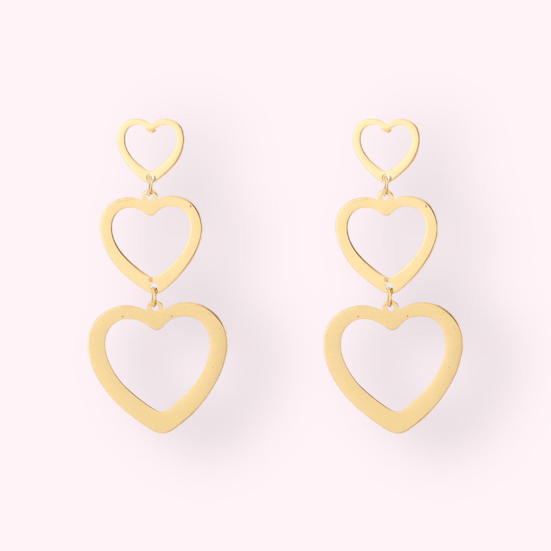 Triple Hearts Oorbellen