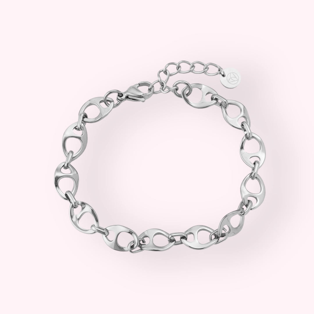 Abstract Chain Armband Zilver