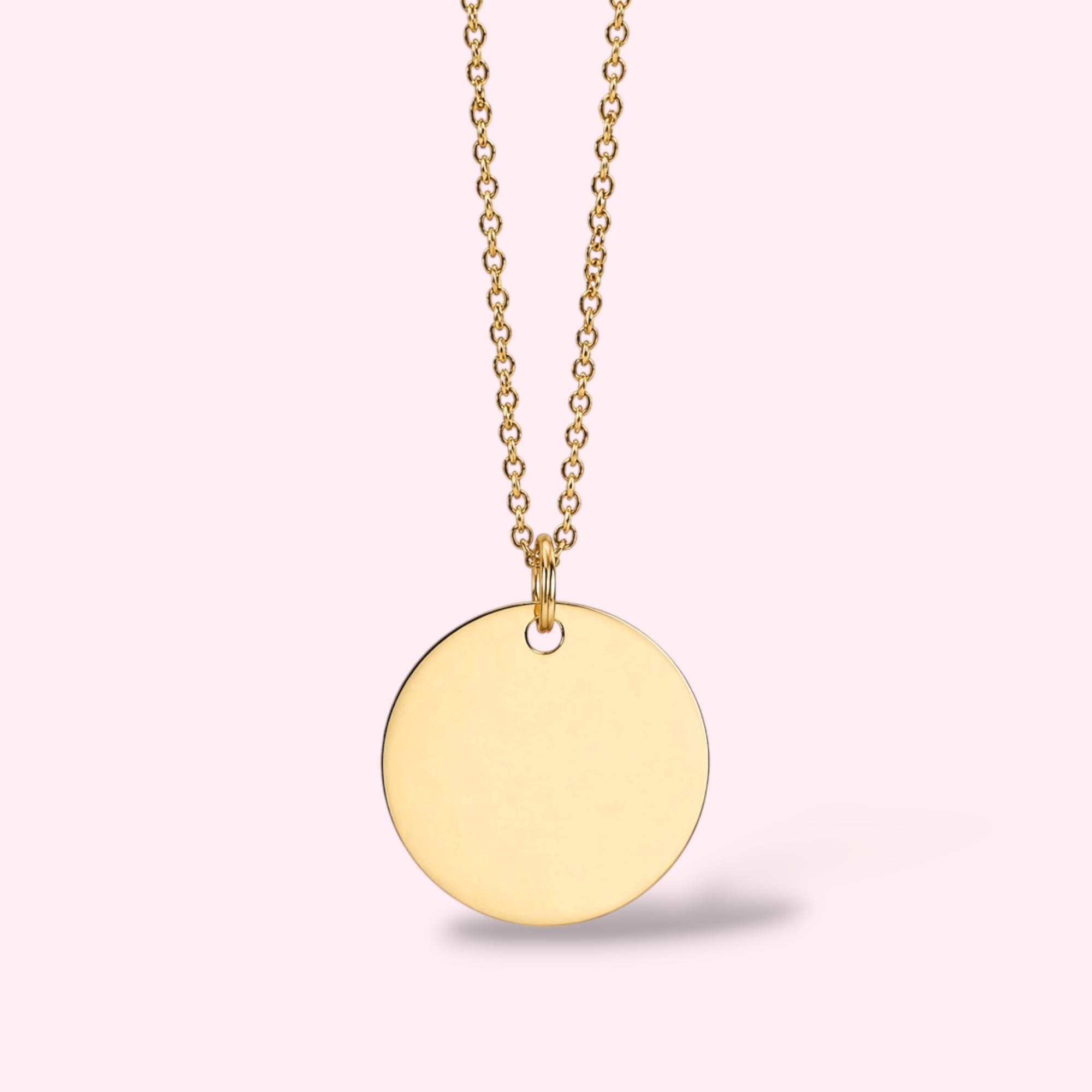 Big Coin Pendant Ketting Goud