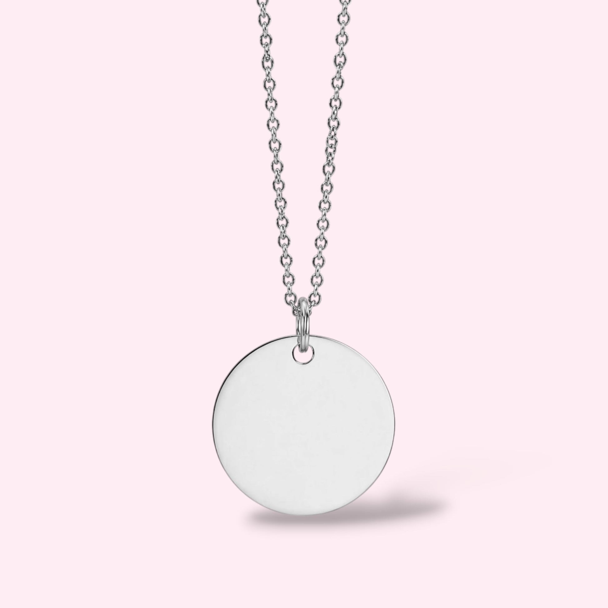 Big Coin Pendant Ketting Zilver