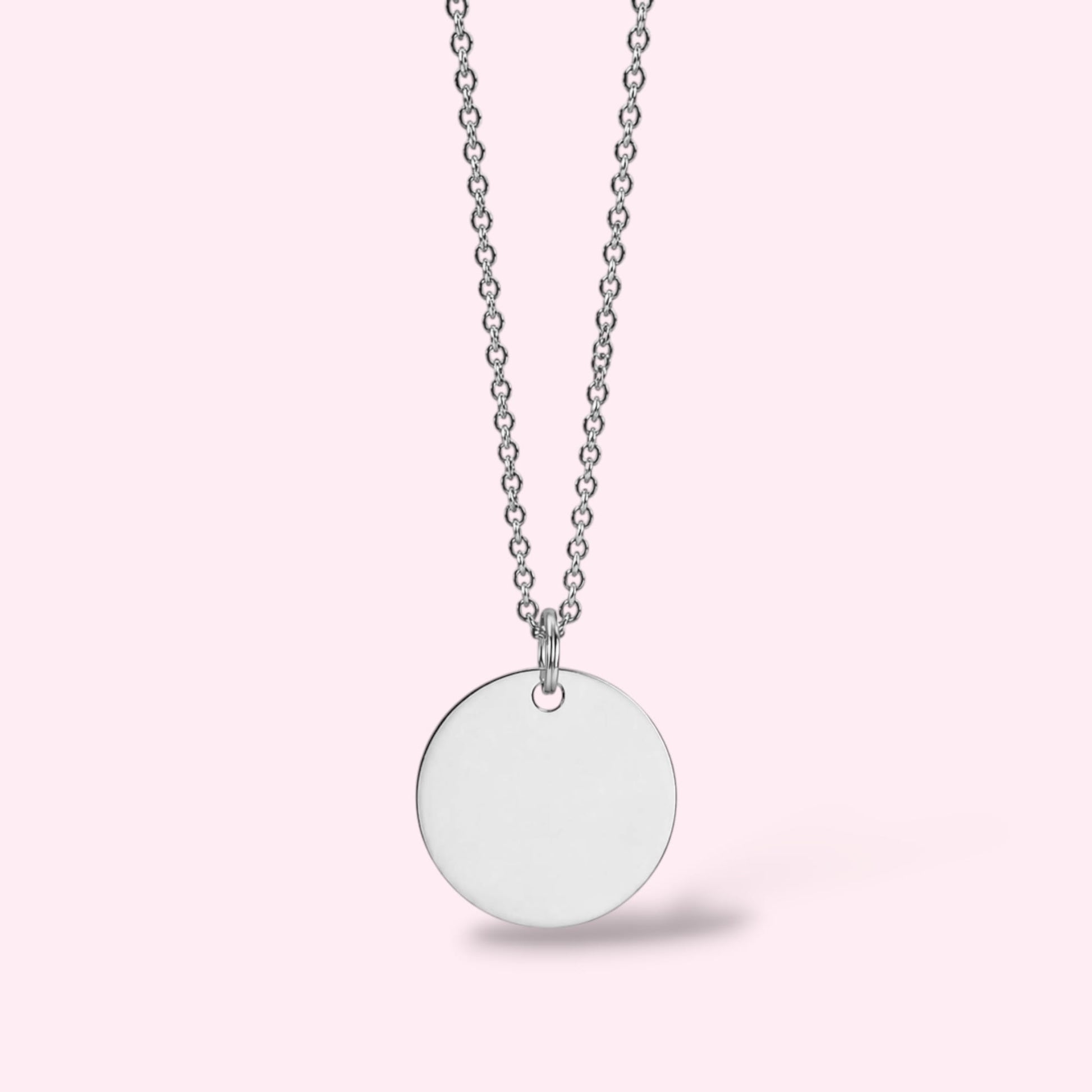 Coin Pendant Ketting Zilver