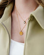 Teardrop Birthstone Ketting en Coin Pendant Ketting