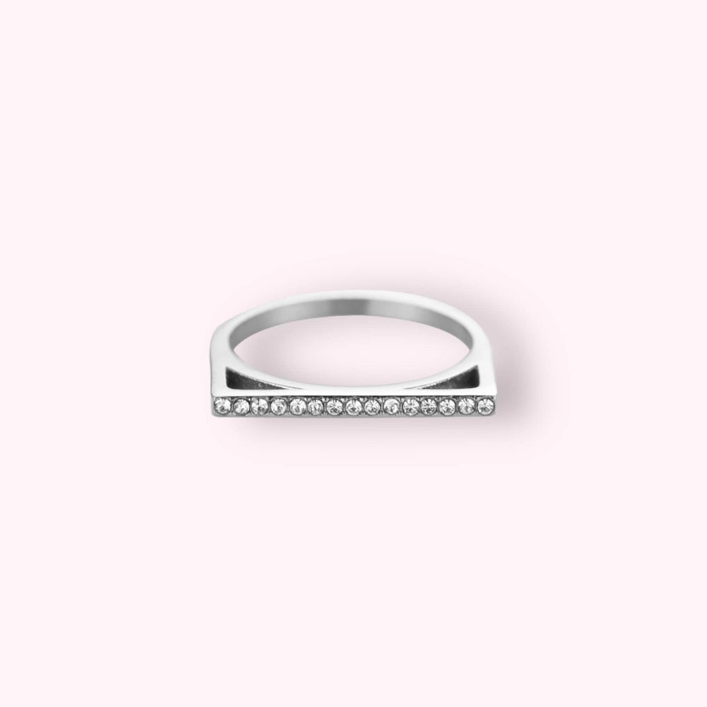 Diamond Bar Ring Zilver