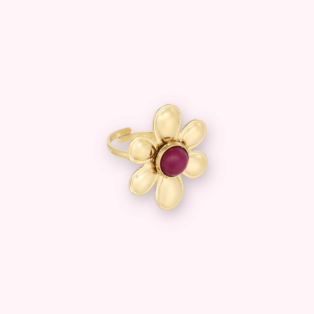 Flower Burgundy Ring