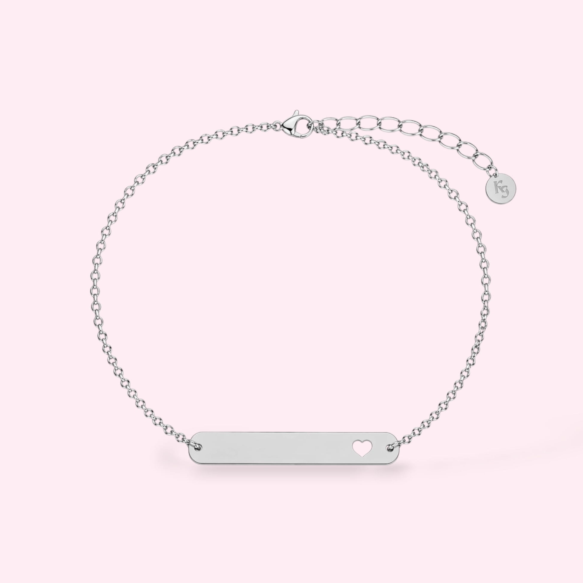 Heart Bar Armband Zilver