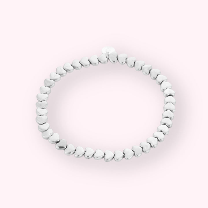 Heart Beads Armband Zilver