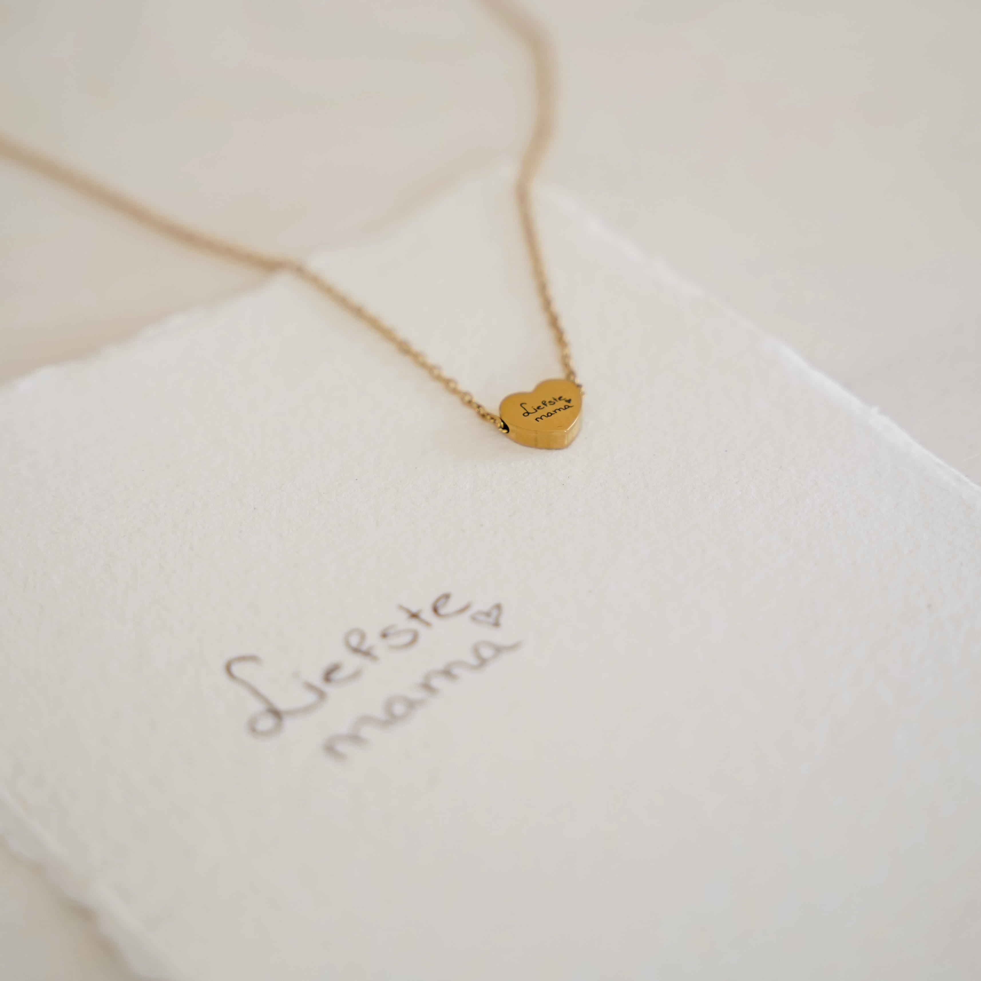 Heart Pendant Ketting Goud