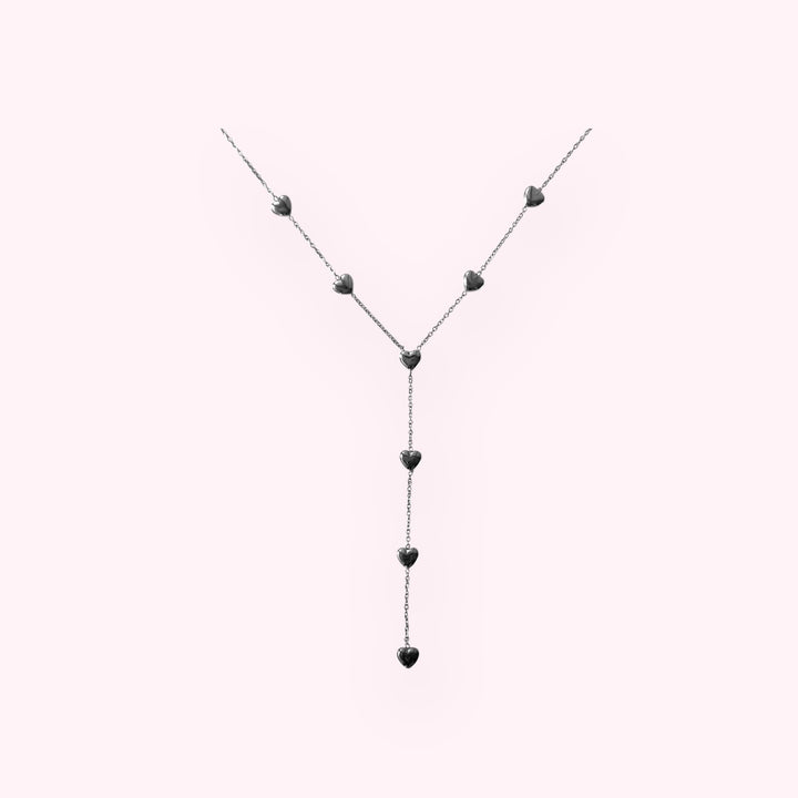 Hearts Drop Ketting Zilver