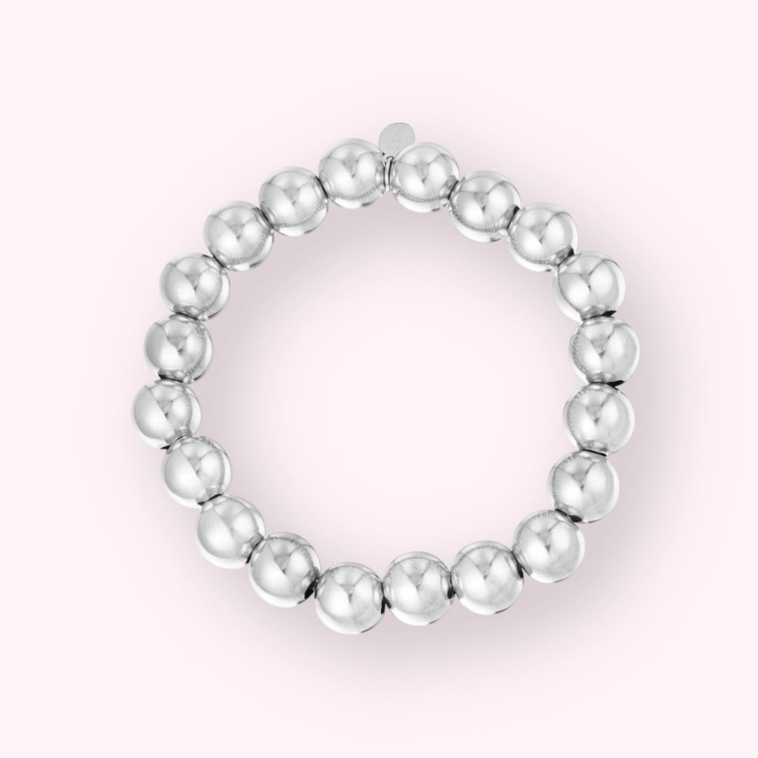 Large Beads Armband Zilver