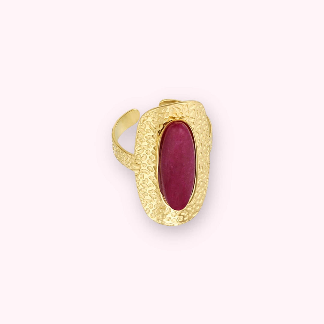 Oval Burgundy Ring