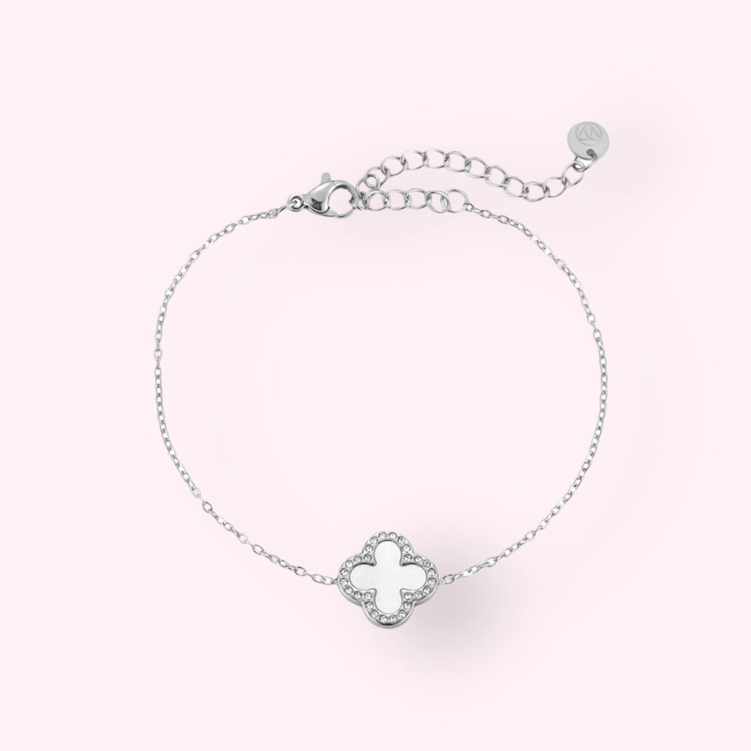 Pearl Clover Armband Zilver
