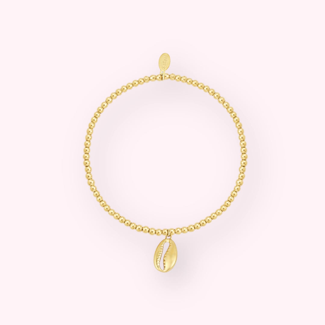 Shell Beads Armband Goud