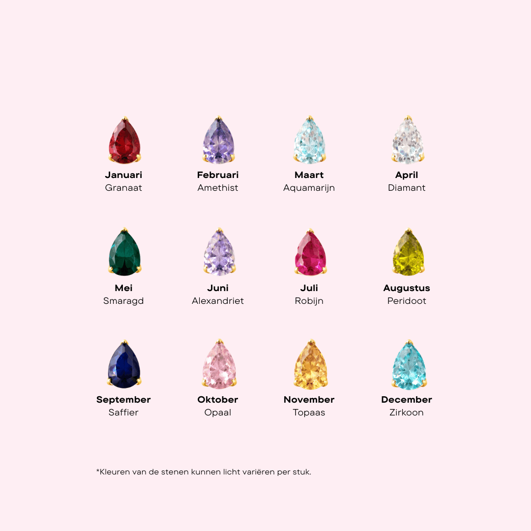 Teardrop Birthstone Ketting