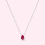 Teardrop Birthstone Ketting Zilver